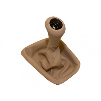 Topuzlu Vites Körüğü E46 -6 İleri- Man.Şanz; Bej Suni Deri Işıklı